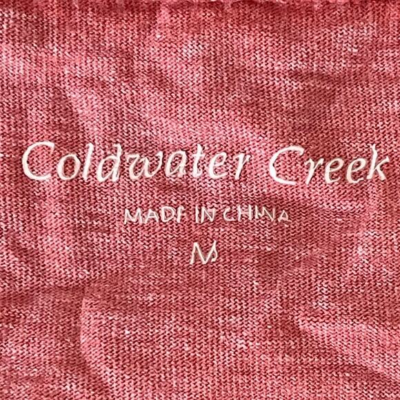 Coldwater Creek Watermelon Pink Swing Tunic Size Medium Washed Hues Lacy border - Picture 5 of 9